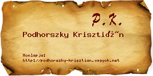 Podhorszky Krisztián névjegykártya