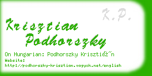 krisztian podhorszky business card